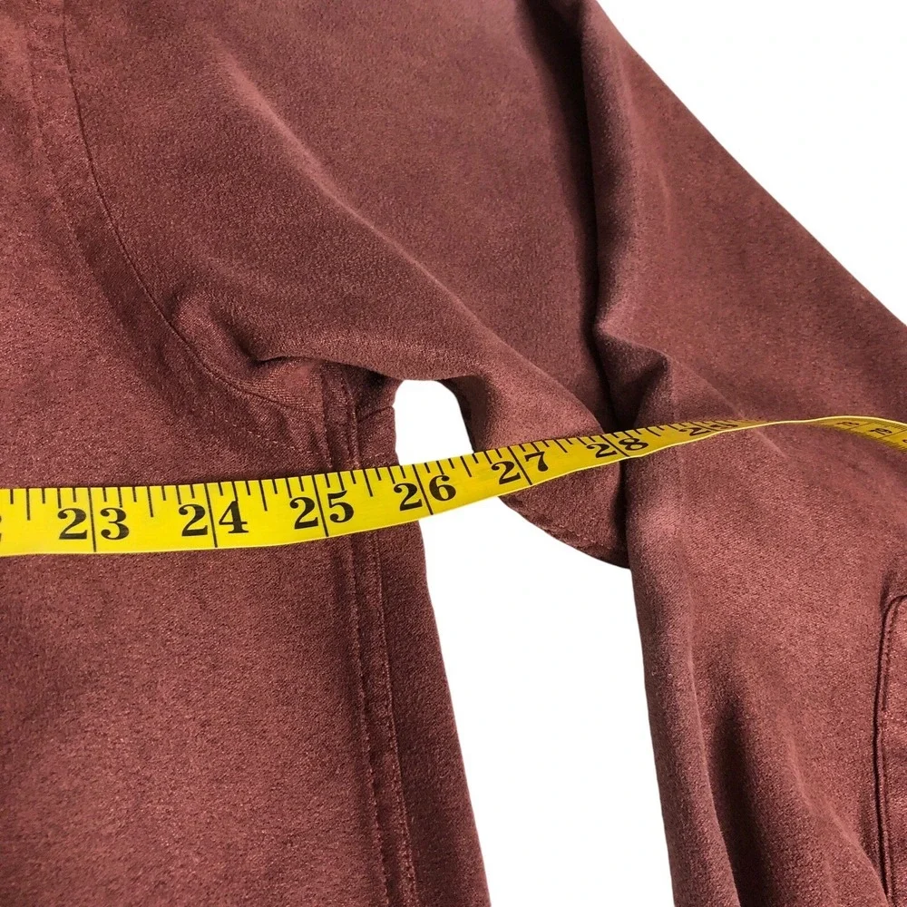 Vintage 90s Van Heusen Soft Suede Shirt Men XL Maroon Flap Pocket Outdoor Grunge